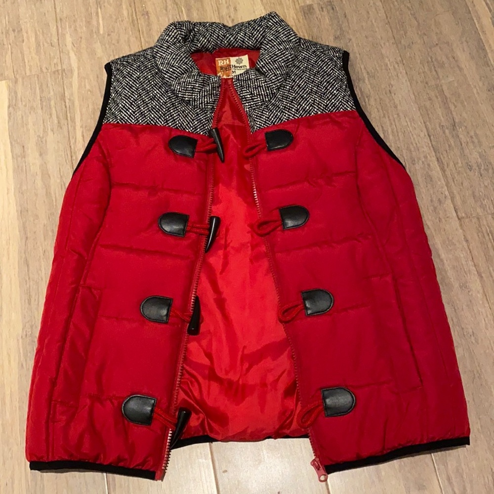 Red puffer vest